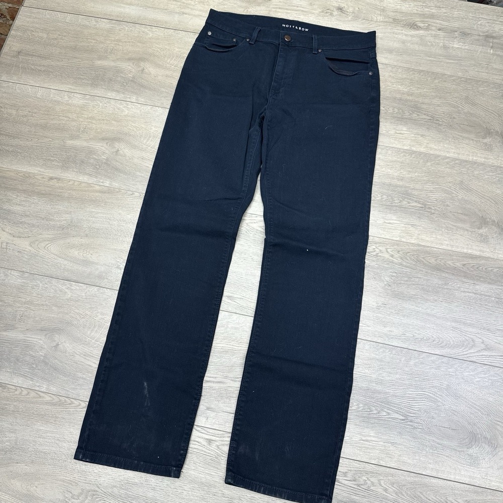Mott & Bow Dark‎ Navy Blue Pants Straight Fit Men's Sz 34x34